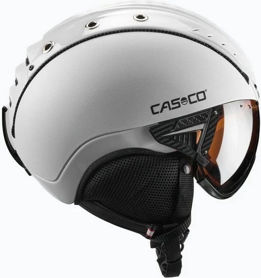 Helmetë ski CASCO SP-2 Carbonic Visor, e bardhë, S (52-54)