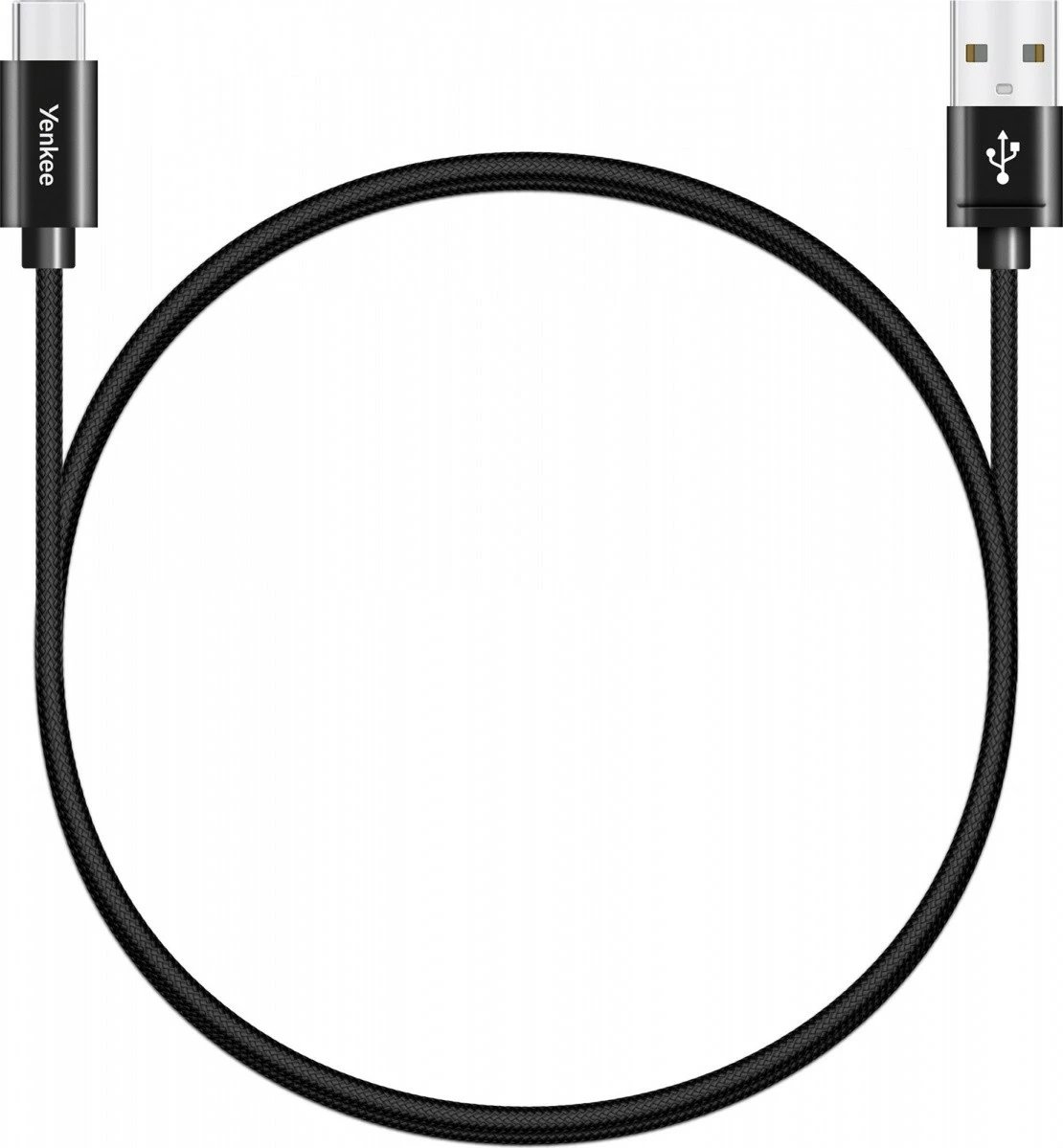 Kabllo YENKEE YCU 301BK, USB A 2.0 në USB Type C, 1m, E zezë
