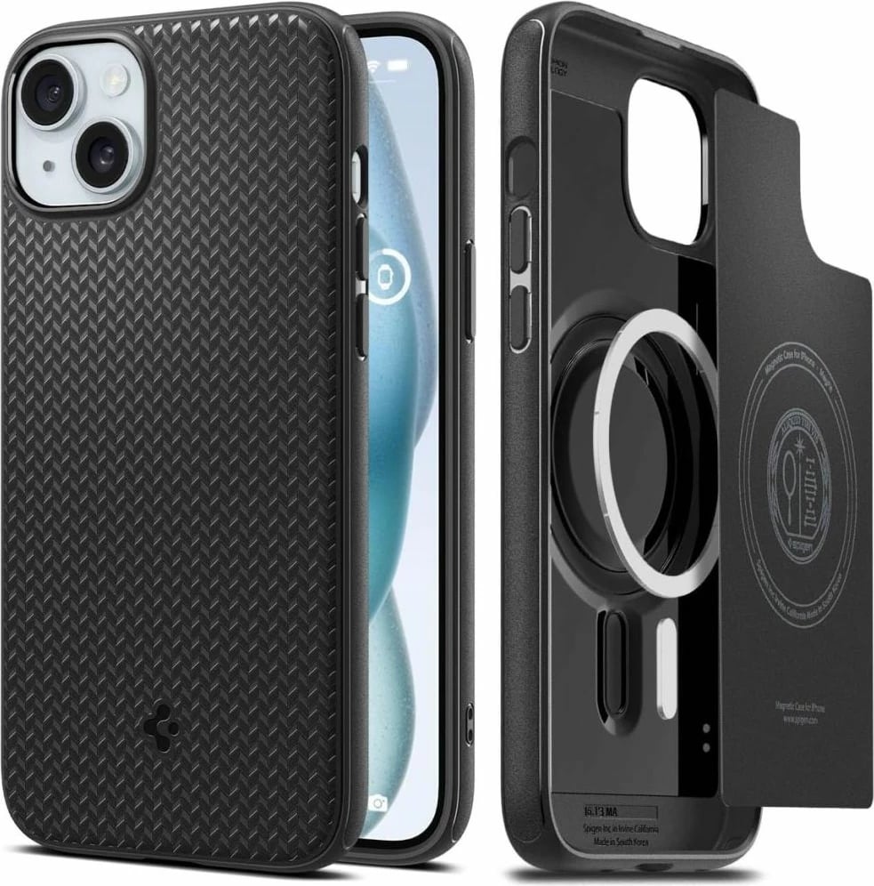Mbështjellës Spigen Mag Armor MagSafe për iPhone 15, e zezë mat
