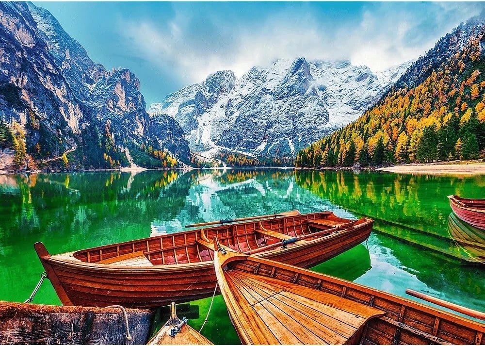 Puzzle Trefl 37486 Lake Braies Italy, 500 pjesë Puzzle Trefl 37486 Lake Braies Italy, 500 pjesë