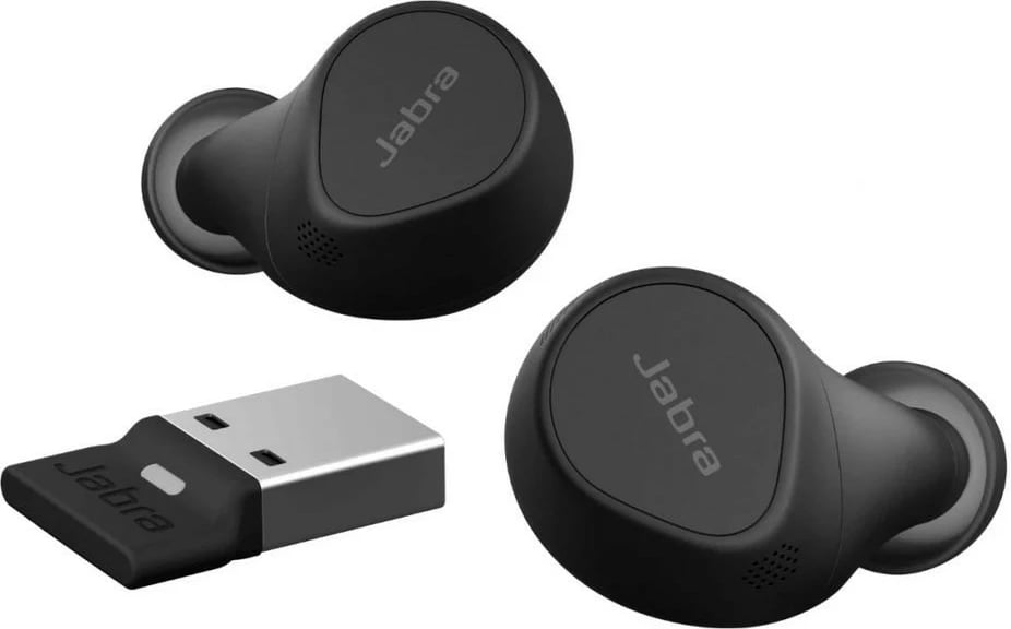 Kufje in-ear Jabra Evolve2 Buds USB-A UC, të zeza, me kuti karikimi dhe 3 palë jastëkë
