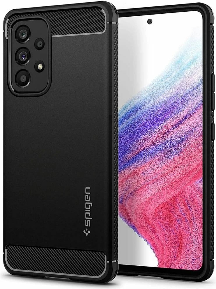 Mbështjellës Spigen Rugged Armor për Samsung Galaxy A53 5G, i zi