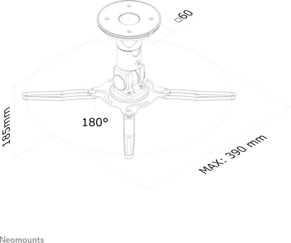 Mbajtës projektori Neomounts BEAMER-C50, lëvizje e plotë, 10 kg, e zezë