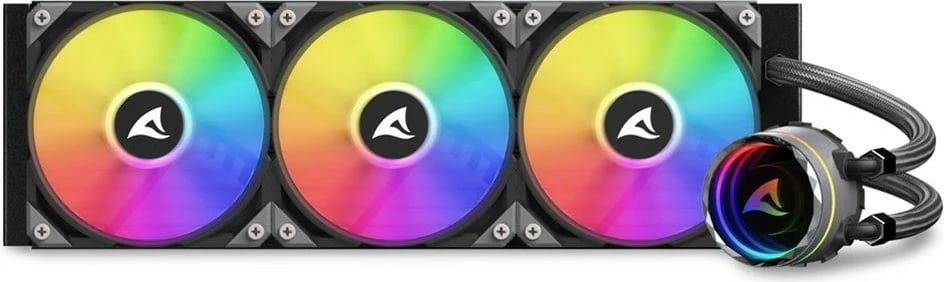 Ftohës uji all-in-one Sharkoon S90 RGB, 3x12cm, për procesor, RGB, i zi