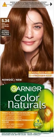 Ngjyrë për flokë Garnier Color Naturals 5.34 Kafe Gështenjë e Artë për femra 1 copë