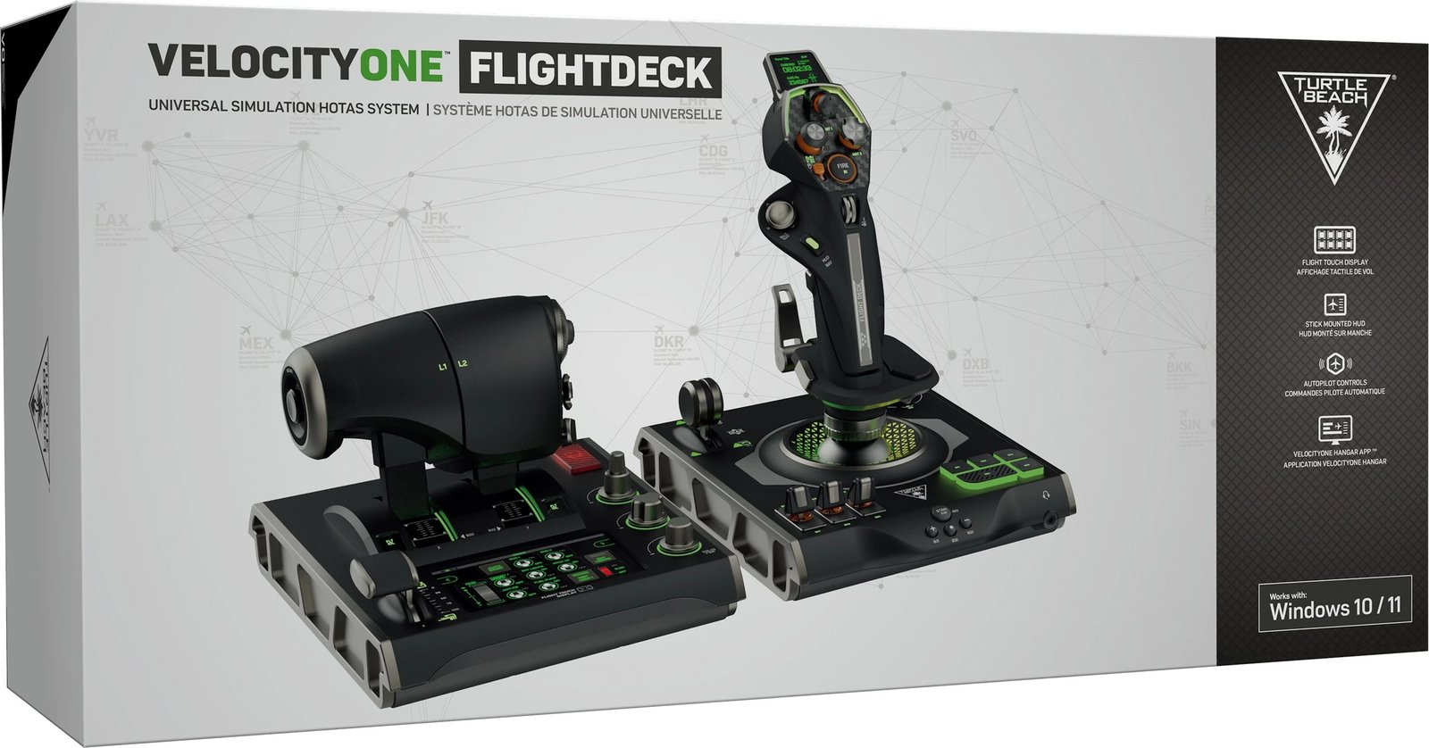 Joystick Turtle Beach VelocityOne Flightstick, PC, me ekran OLED, me kabllo, i zi