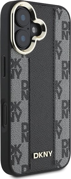 Mbështjellës DKNY për iPhone 16 Plus, MagSafe, lëkurë ekologjike, i zi