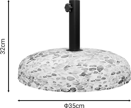 Bazë ombrelle nga cementi me gurë,, 15kg, D35cm