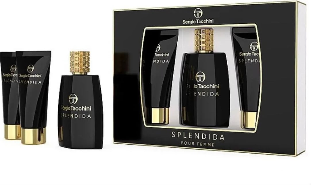 Set Eau de Parfum për femra Sergio Tacchini Splendida, 100ml + locion trupi 100ml + xhel dushi 100ml