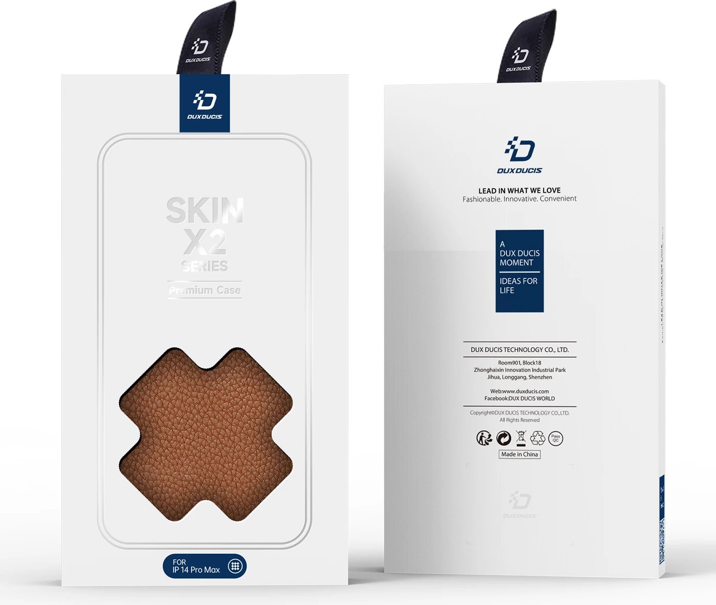 Mbështjellës Dux Ducis Skin X2 për iPhone 14 Pro Max, me kapak magnetik, kafe