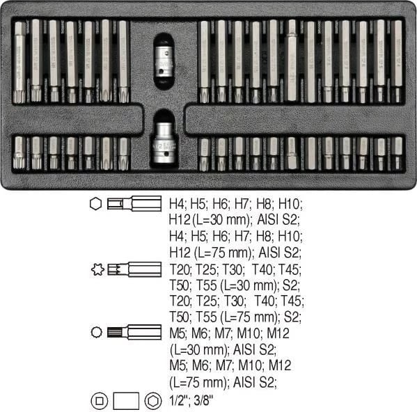 Set bitash tornavidhash Yato YT-5538, 40 copë
