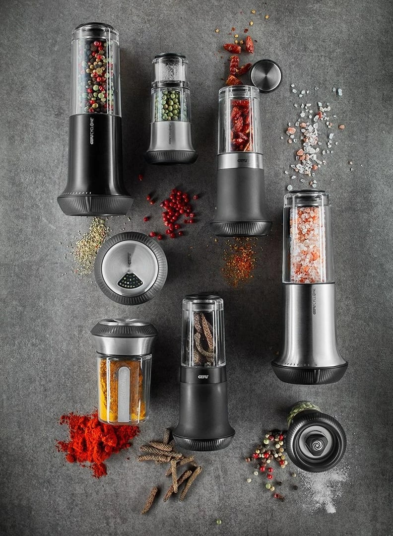 Set mullinjsh për erëza GEFU X-PLOSION, 2 copë, çelik inox Set mullinjsh për erëza GEFU X-PLOSION, 2 copë, çelik inox