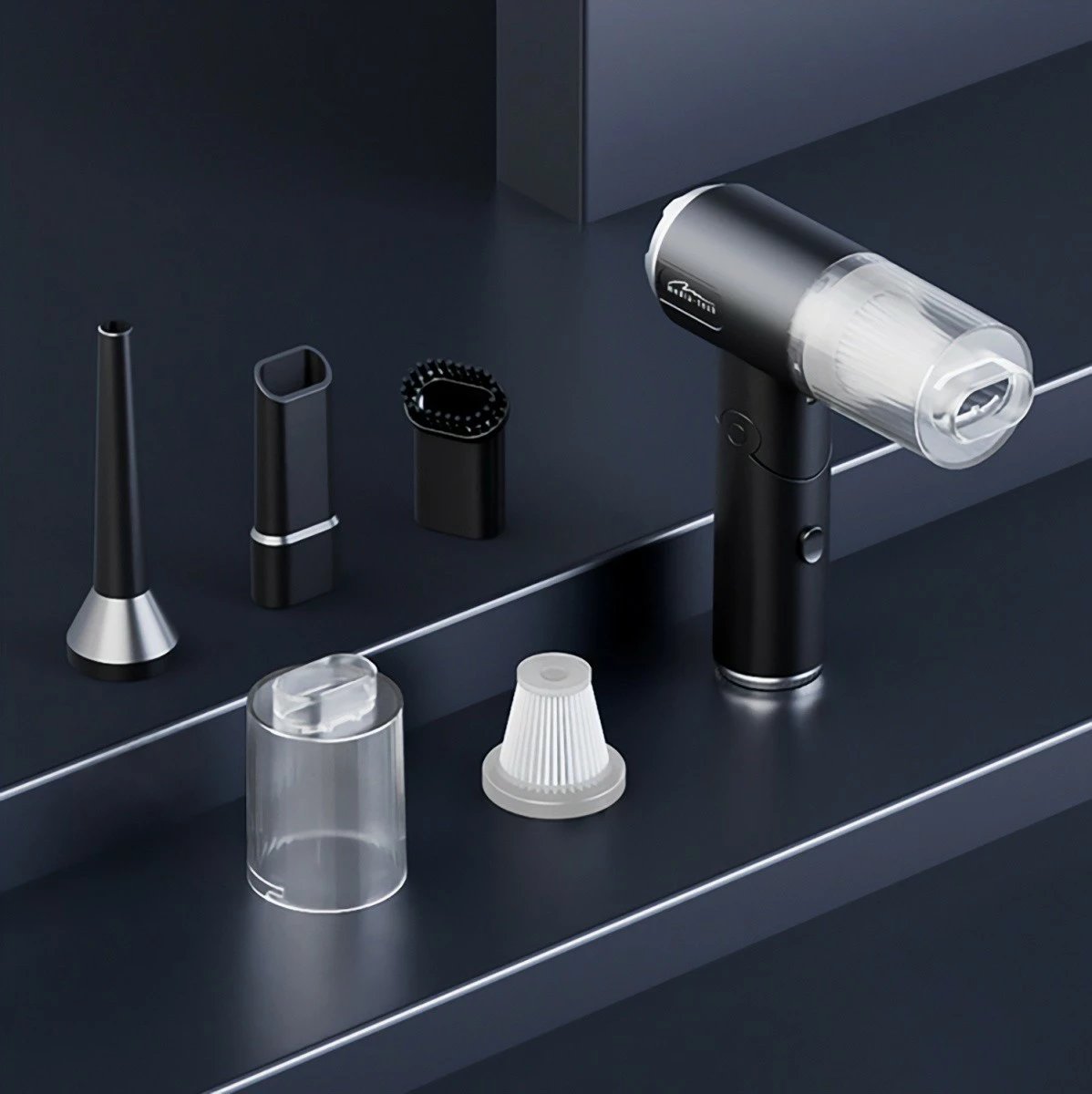 Fryrës/aspirator dore 2‑në‑1 Media‑Tech MT6538 65W 6800Pa 30 m/s LED bateri USB‑C, i zi, set me aksesorë