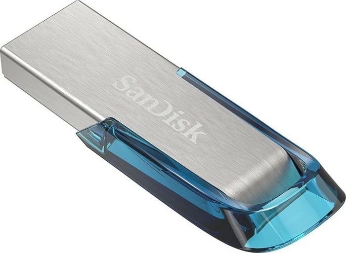 USB stick Sandisk Ultra Flair 128GB, USB 3.2, argjendtë/blu