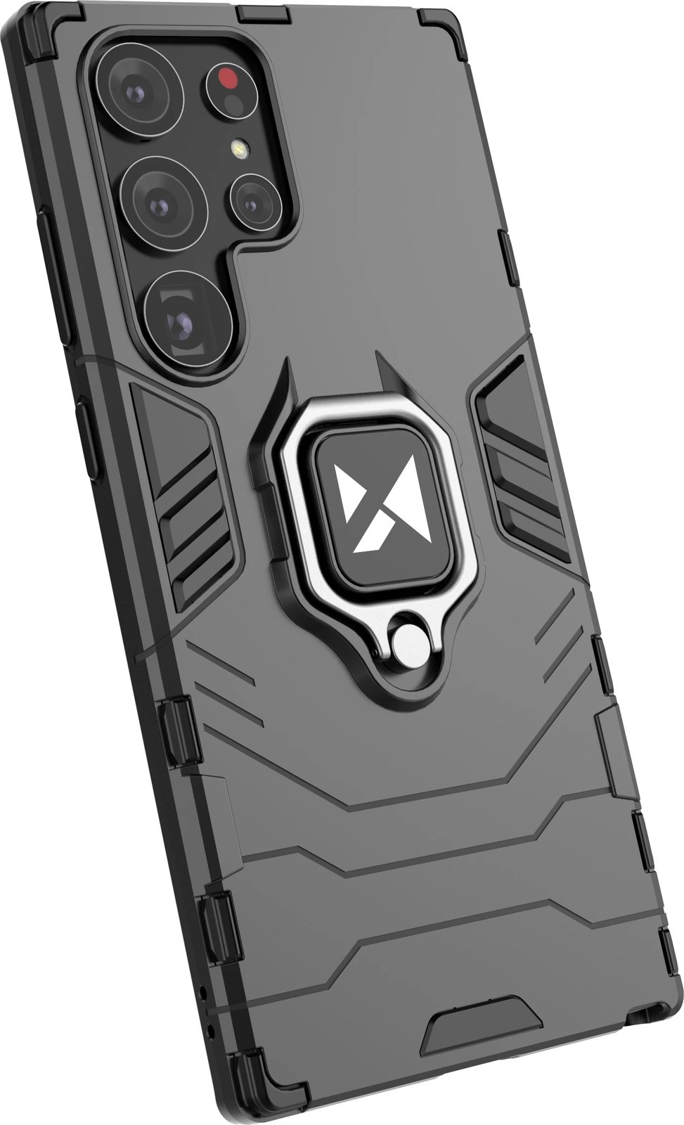 Mbështjellës Wozinsky Ring Armor për Samsung Galaxy S23 Ultra, me unazë dhe këmbalec, e zezë
