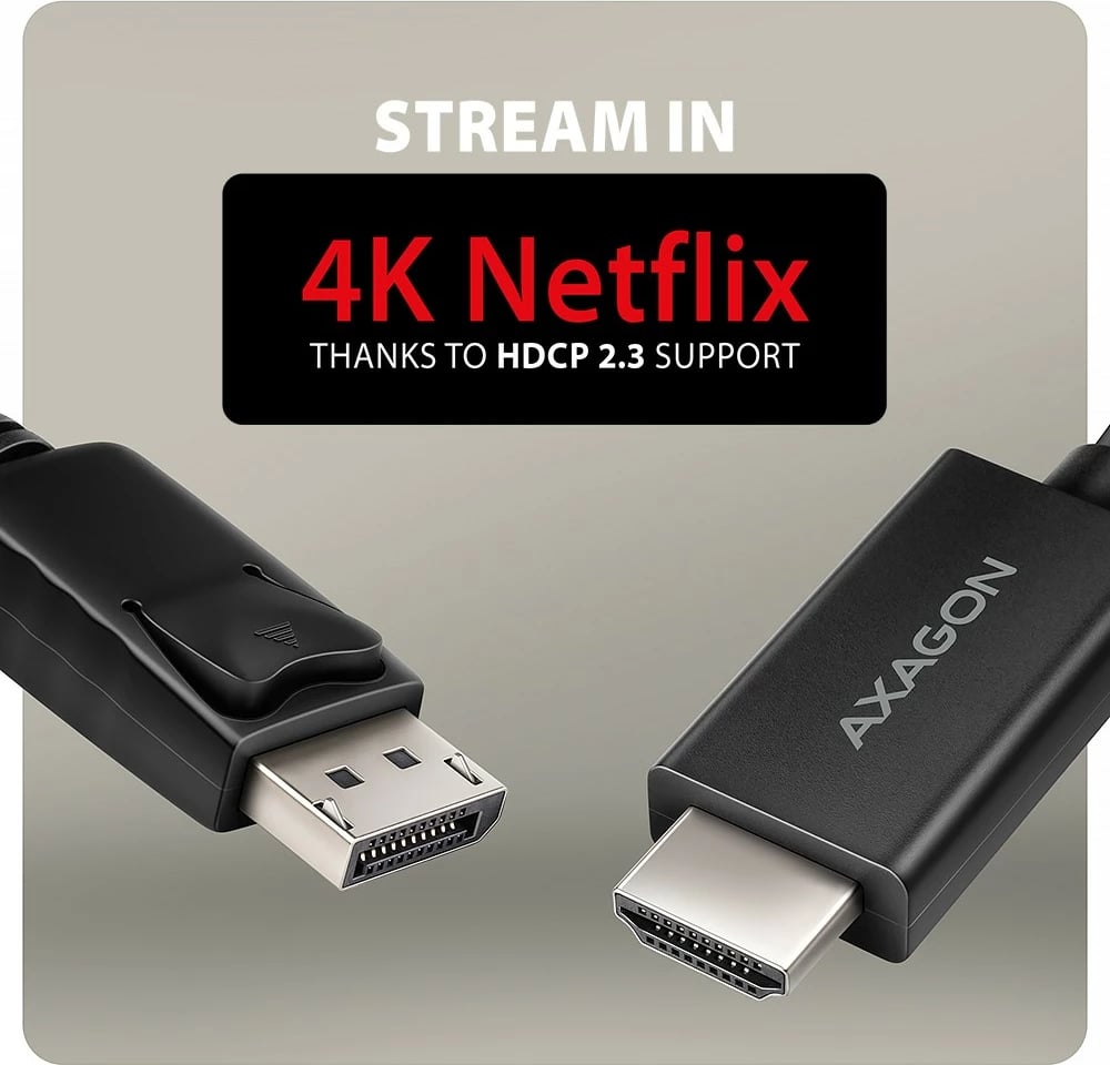 Adapter kabllo DisplayPort në HDMI AXAGON RVD-HI20C2, 1.8m, 4K/60Hz, i zi