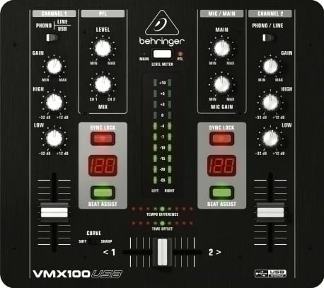 Mikser audio Behringer VMX100USB, 2 kanale, Zi