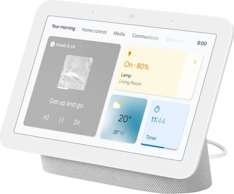 Smart Display Google Nest Hub Gen 2, Wireless, 7", Bardhë