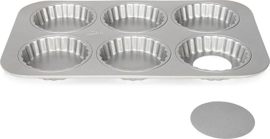 Formë për mini tarta/quiche Patisse Silver-Top, 6 copë, e argjendtë