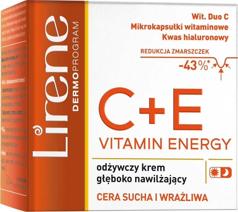Krem për fytyrë për femra Lirene Vitamin Energy C+E Nourishing Deep Moisturizing, 50ml