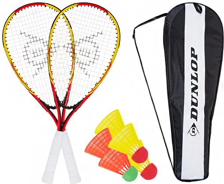 Set speedminton Dunlop unisex, verdhë-kuq