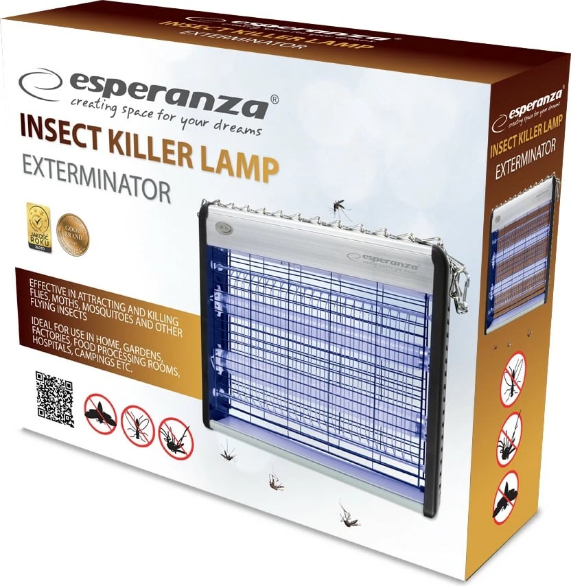Llambë kundër insekteve Esperanza Exterminator EHQ003, e bardhë