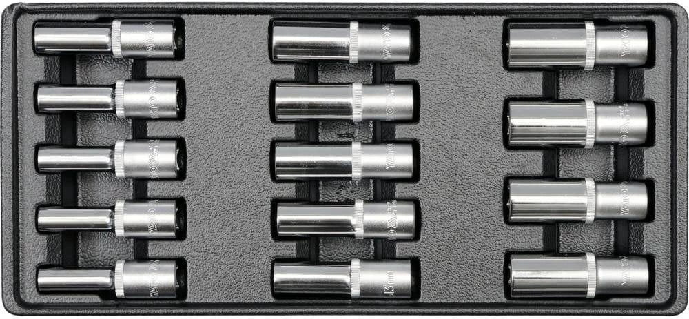 Set soketash YATO YT-5539, 1/2", Krom
