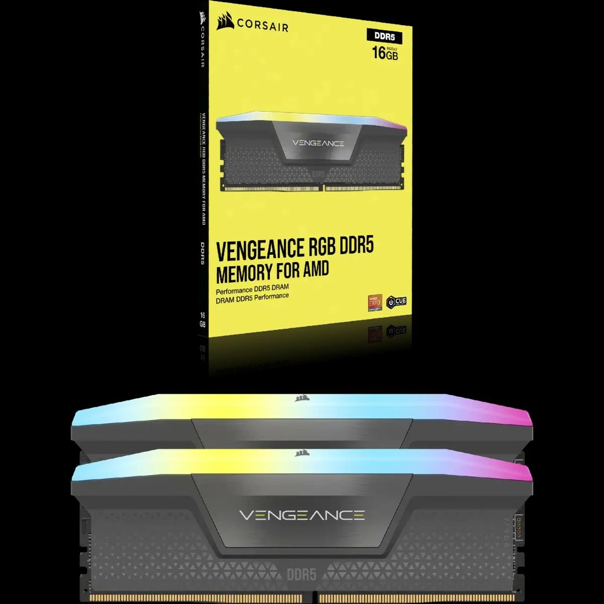 RAM Memorje Corsair Vengeance RGB 32GB (2x16GB) DDR5 5200MHz, multicolour