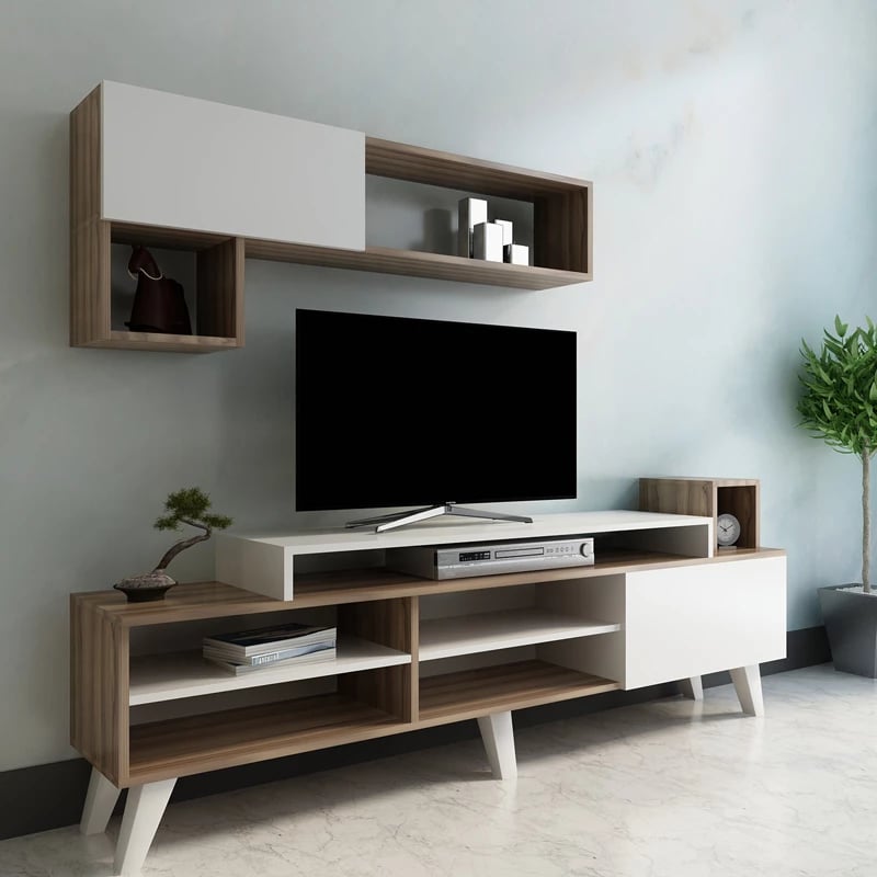 Set TV Visao, ngjyrë arre-bardhë, 180x32x55cm