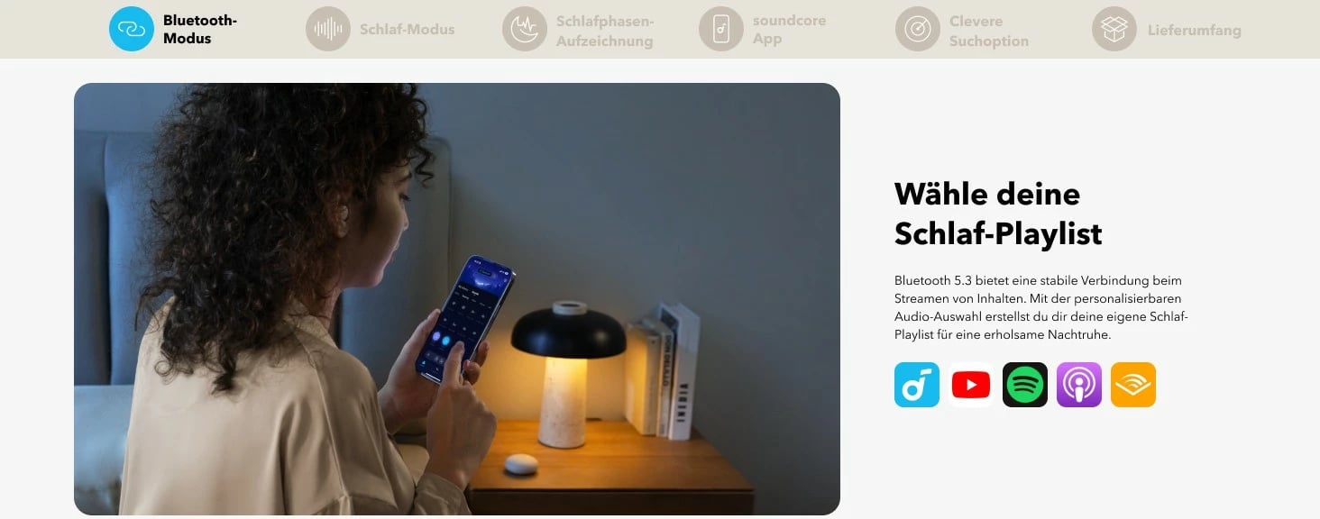 Kufje Anker Soundcore Sleep A20, Wireless, 20 - 20000 Hz, Bardhë