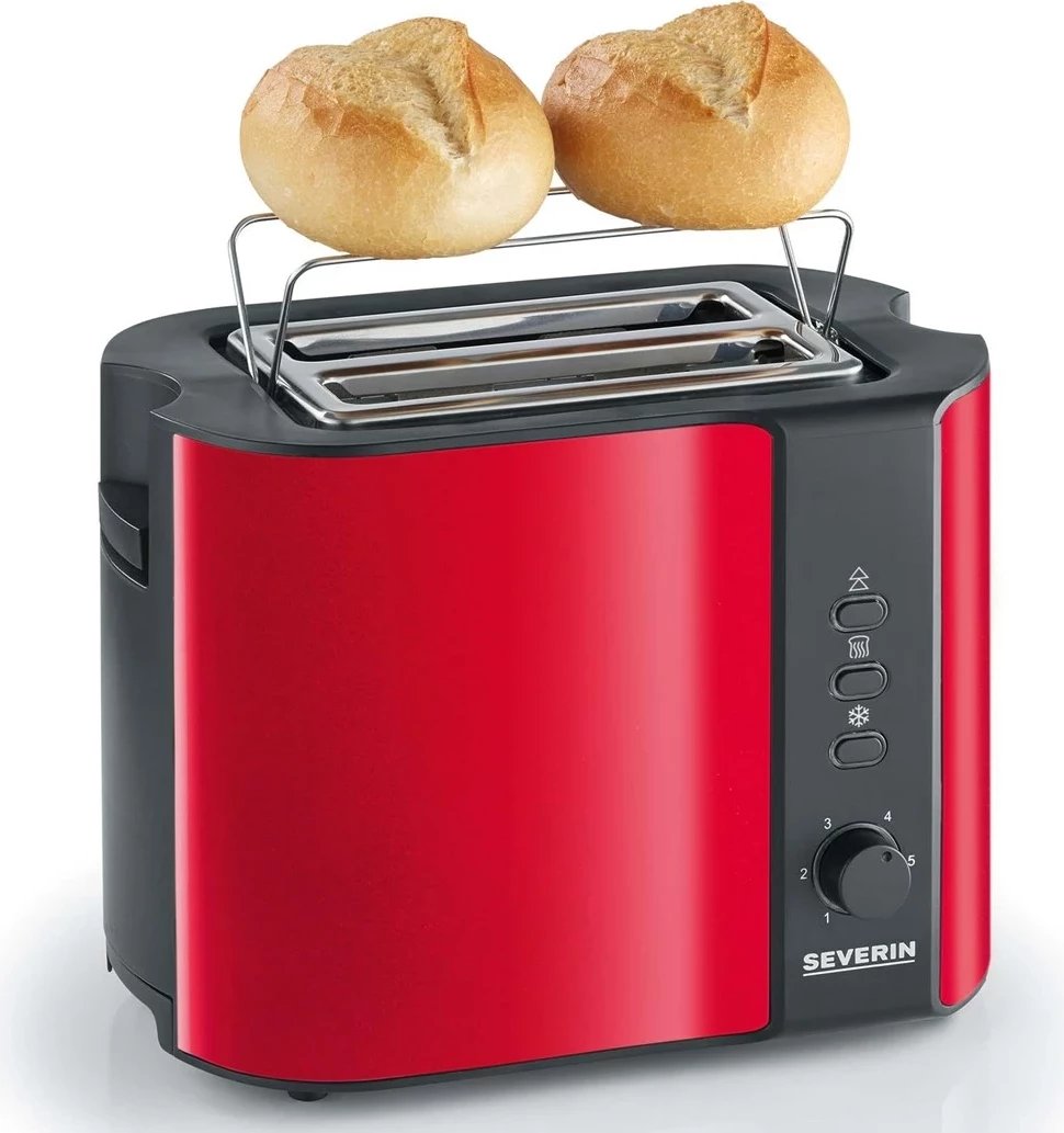 Tostier SEVERIN AT 2217, 2 feta, 800 W, Inoks, Kuqe