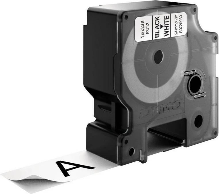 Kasetë etiketuese DYMO D1 Standard, 24mm, E zezë në të bardhë