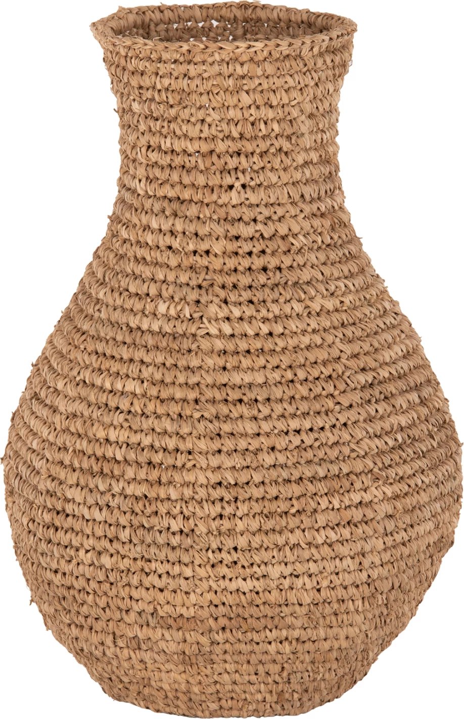 Vazo dekorative për dysheme, fibra palme, ngjyrë natyrale, FH7866, Φ34x50H cm