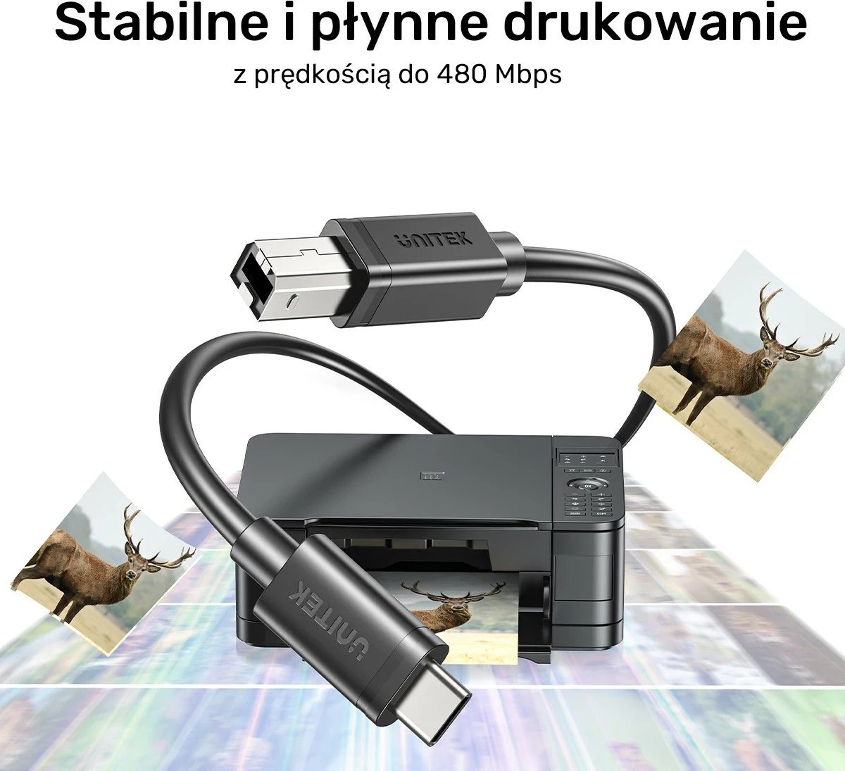 Kabëll Unitek USB-C në USB-B 3m i zi