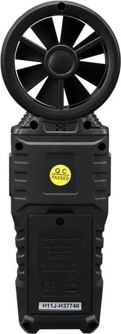 Anemometër digjital Habotest HT625A, me ekran ngjyrë HD, i zi-kuq