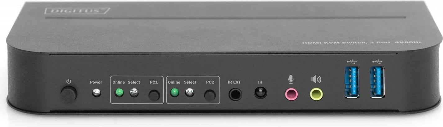 Switch KVM Digitus DS-12874, 2 porta HDMI, 4K 60Hz, 2x USB 3.0, i zi