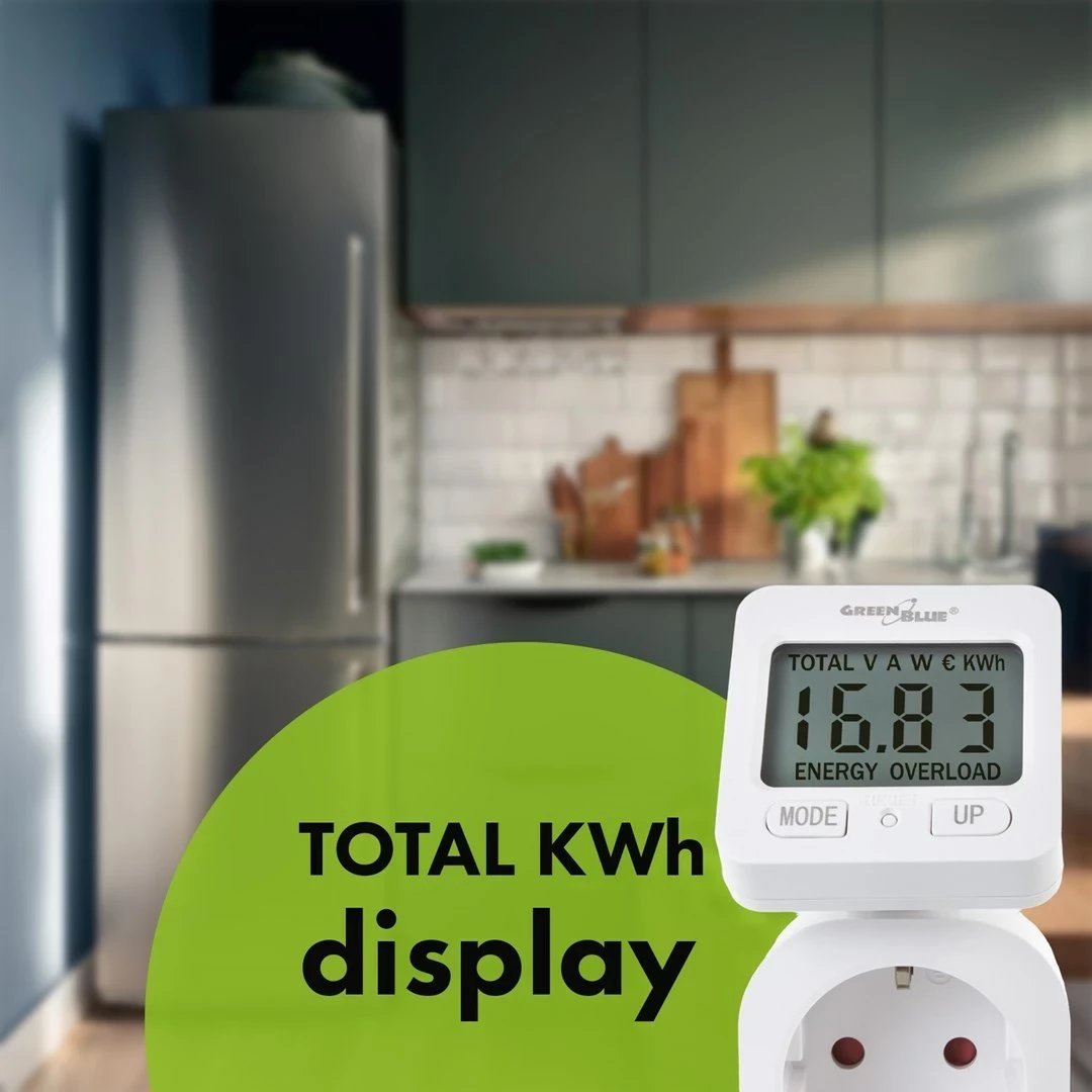 Matës energjie GreenBlue GB615 E, 16A, max. 3680W, i bardhë