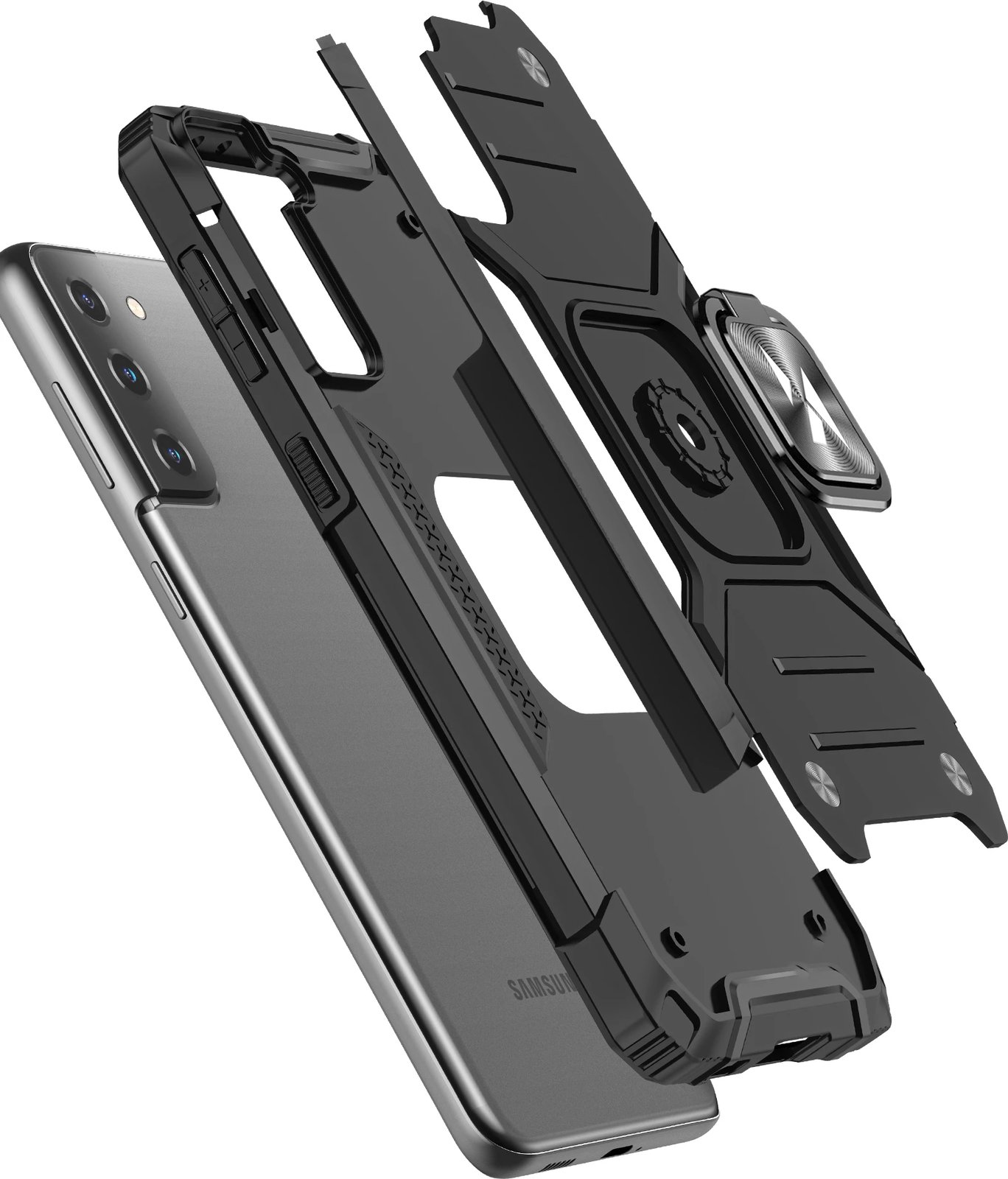 Mbështjellës Wozinsky Ring Armor për Samsung Galaxy S22, me mbajtëse unaze, kaltër