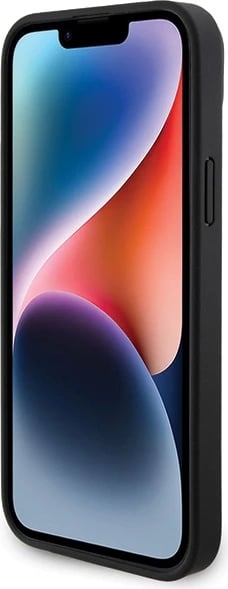 Mbështjellës Ferrari Twist Metal Logo për iPhone 15 Plus, e zezë