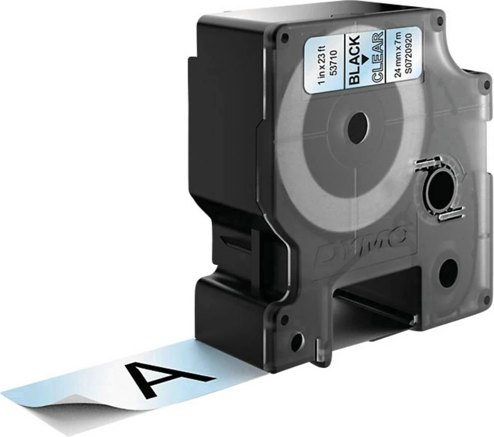 Etiketa DYMO D1 Standard, 24mm, E zezë në transparente