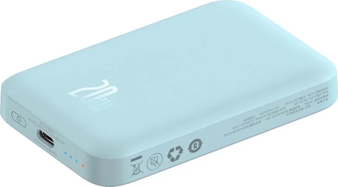 Powerbank Baseus Magnetic Mini 6000mAh, 20W, USB-C, MagSafe, kaltër