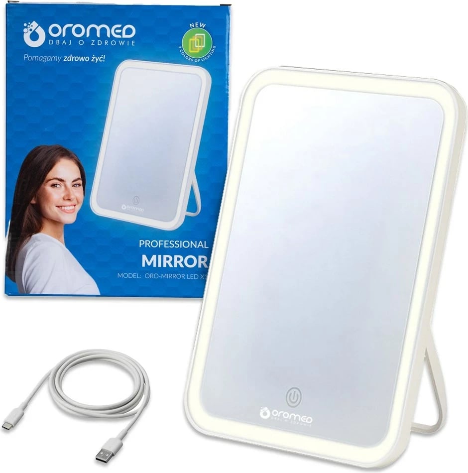 Pasqyrë make-up Oromed ORO-MIRROR LED X1 me ndriçim LED, 2000 mAh