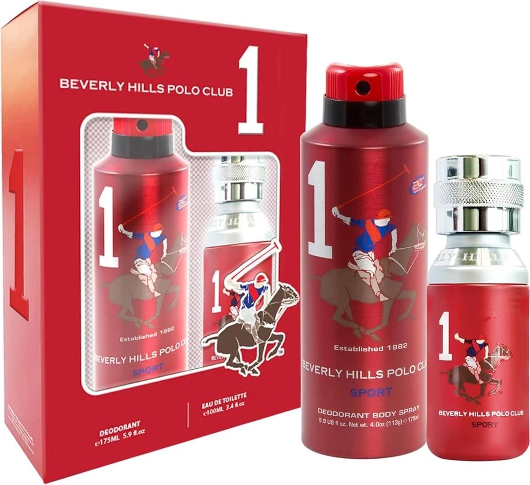 Set Eau de Toilette dhe deodorant për meshkuj Beverly Hills Polo Club Men Sport One, 100ml + 175ml