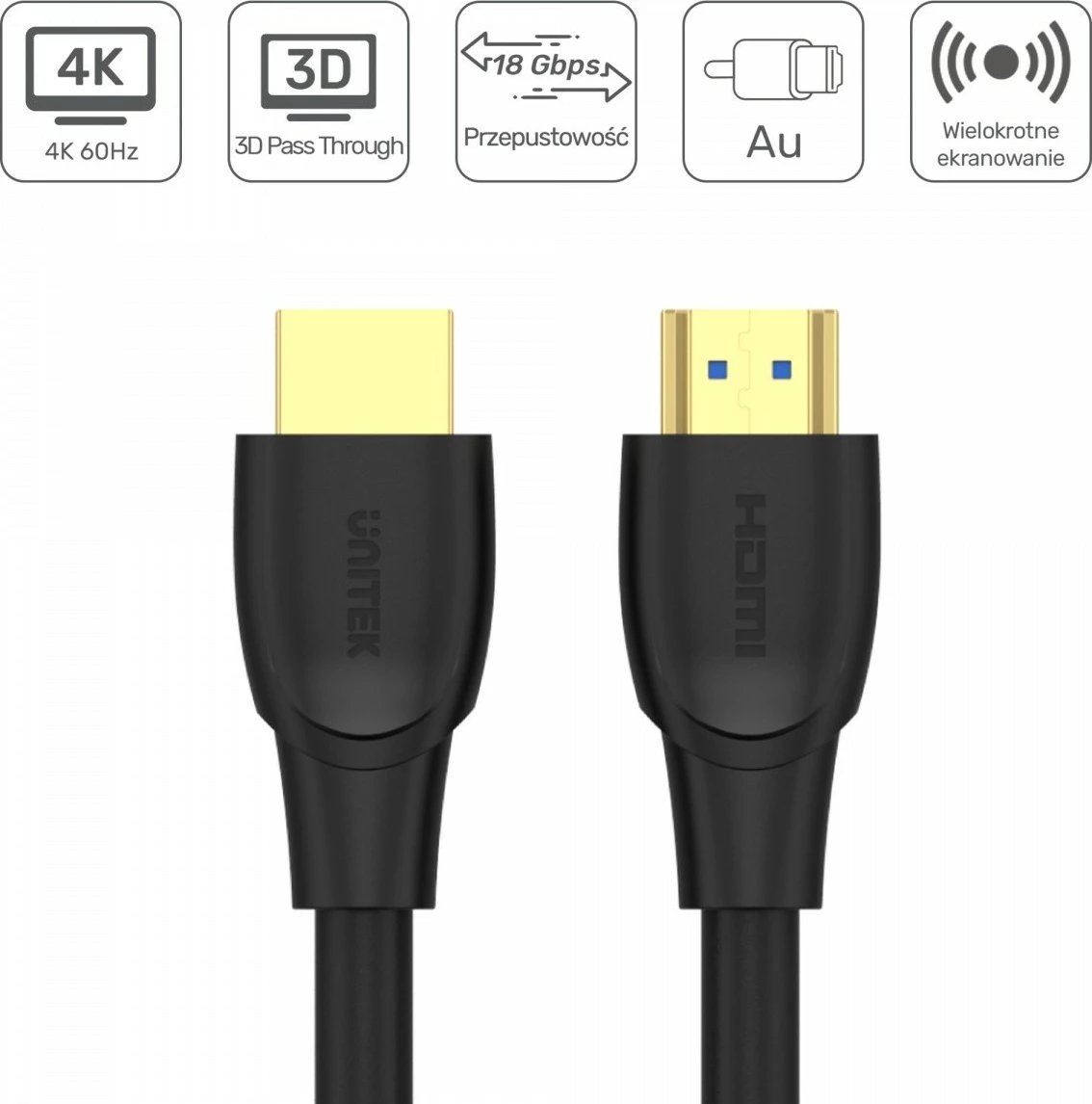 Kabllo HDMI Unitek C11041BK, 5M, 4K, e zezë