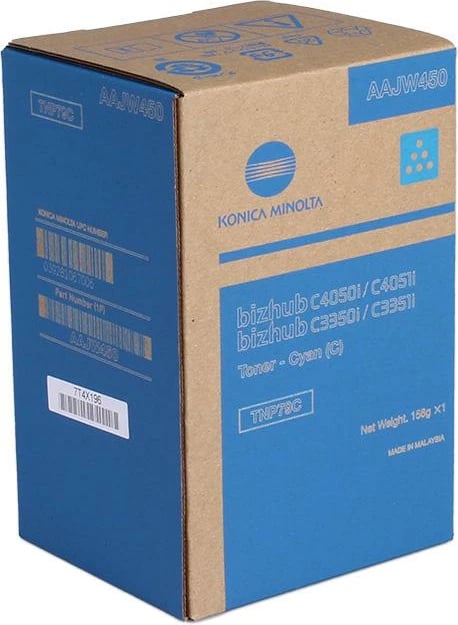 Toner Konica Minolta TNP-79 TNP79C rendiment 9,000 faqe, cyan