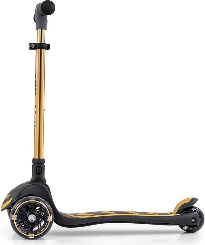 Trotinetë, Milly Mally, Boogie, 3 rrota, lartësi e rregullueshme, rrota me drita LED, deri 50 kg, e artë