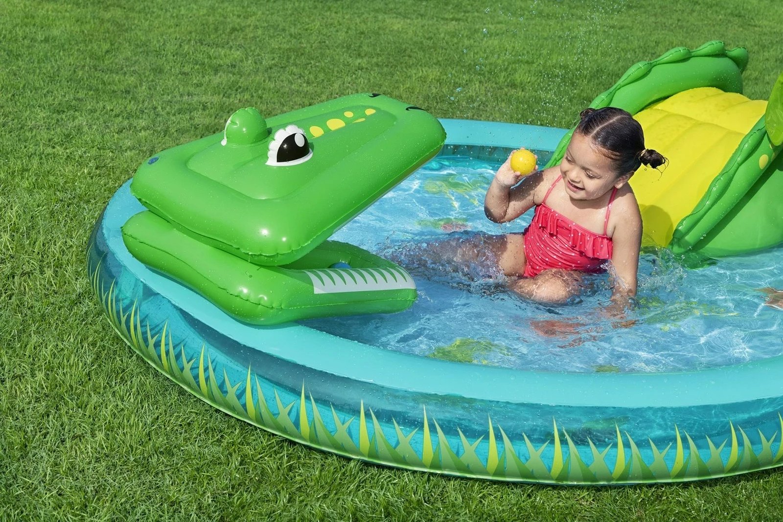 Qendër loje uji e fryrë për fëmijë Bestway Crocodile Cove, 2.24m x 1.81m x 72cm, shumëngjyrëshe Qendër loje uji e fryrë për fëmijë Bestway Crocodile Cove, 2.24m x 1.81m x 72cm, shumëngjyrëshe