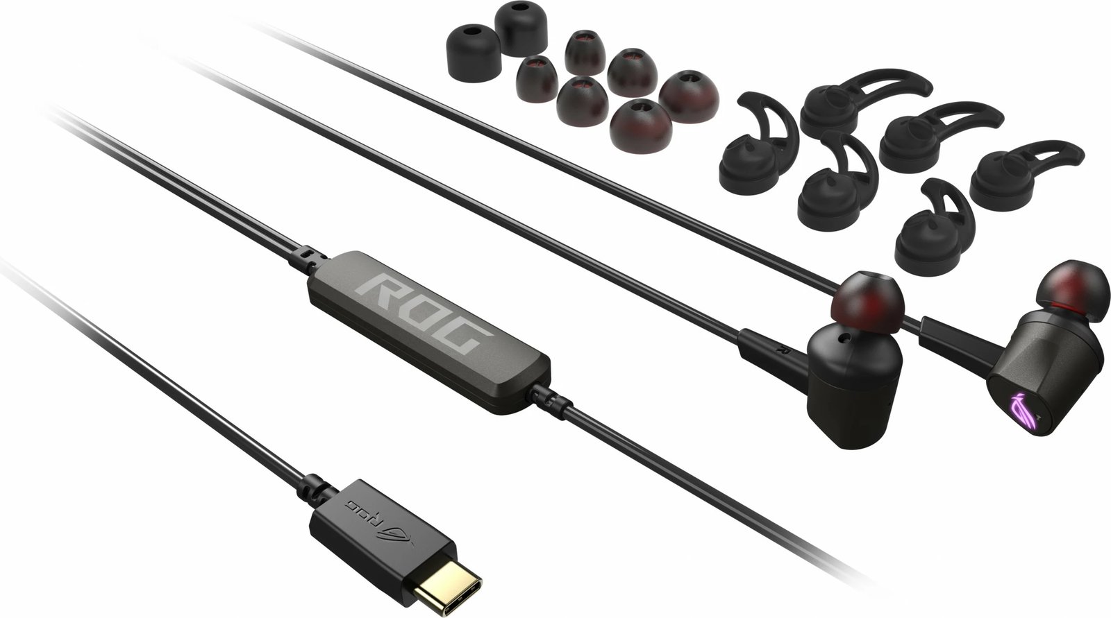 Kufje gaming ASUS ROG CETRA II, me kabllo, USB Type-C, ANC, RGB, të zeza