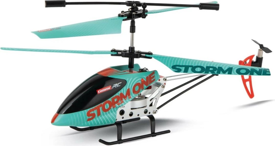 Helikopter RC Carrera Storm One 2.4 GHz, 18 cm, zi/blu/kuqe/bardhë, set me kontrollues dhe bateri