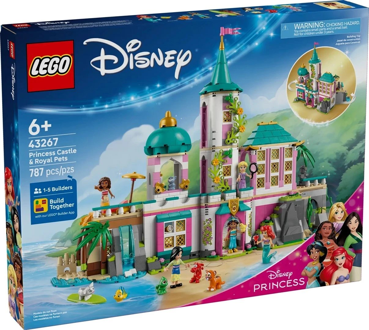 Set LEGO Disney Princesha, 43267, Kështjella dhe Kafshët Mbretërore, 787 pjesë